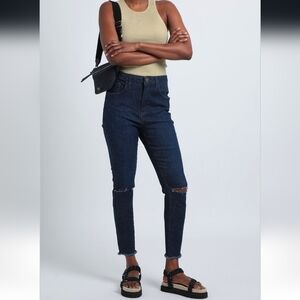 NWT Free People $265 One Teaspoon Super High Waist Freebirds II in Raw Indigo